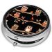 Cute Brown Cartoon Owls Mini Round Pill Box | 3 Compartment Pill Organizer for Travel & Home | Portable Medicine Case - Buy Online on GoSupps.com
