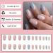 Ceboic 24Pcs Square False Nails Short French Tips Blue Pink - Glossy Marble Designs - Removable Press on Nails for Women and Girls - Buy Online on GoSupps.com