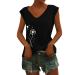Short Sleeve T Shirts Clothing Woman T-Shirt Casual Black Clothing Top Women's Floral Pattern for Women Crop Tops Shirt Shirts Top Women's Summer Tank Top 3-black S