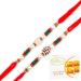 Ghasitaram Gifts Rakhi for Brother Rakhis Online - Set of 2-6423 Rakhis with 400 GMS of Besan Barfi Rakhi Set with 400 gms of Besan Barfi