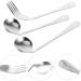 Buy Lurrose Left-Handed Cutlery Set - Angled Spoon & Fork for Easy Feeding - Stainless Steel 17x4.5cm | Ideal for Patients - Buy Online on GoSupps.com