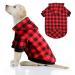 Mtliepte Red Plaid Dog Hoodie Sweater for Dogs Pet Clothes with Hat and Pocket XL