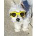 WELLXUNK Dog Sunglasses - UV Protection & Waterproof for Small/Medium Dogs | Adjustable Strap Yellow - Buy Online on GoSupps.com