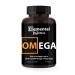 Elemental Nutrition Omega-3 from Fish Oils 60 Softgels Value Bottle of Eicosapentaenoic (EPA) & Docohexaenoic Acid (DHA) in a Black Grip Jar