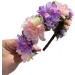 amangul Realistic Flower Shape Headband Spring Camping Photography Hair Hoop Temperament Wedding Party Headwear for Bride(Large Pink And Purpl) - Buy Online on GoSupps.com