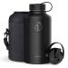 BUZIO Vacuum Insulated Stainless Steel Water Bottle 64oz (Cold for 48 Hrs/Hot for 24 Hrs) BPA Free Double Wall Travel Mug/Flask for Outdoor Sports Hiking, Cycling, Camping, Running 64 oz Black