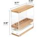 JackCubeDesign Acrylic Bamboo Brush Holder Organizer with Leather Drawer - White, 29 Holes, Beauty Cosmetic Display Stand - 8.77 x 3.34 x 8.42 inches - Buy Online on GoSupps.com