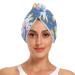Unicorn Horse Blue Hair Towel 2 Pack Super Absorbent Hair Drying Towel Quick Dry Hair Turbans Head Towel with Button Twisty Wrap for Women Girls