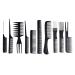 10PCS Black Hair Comb Set Professional Salon Hairdressing Styling Comb Set Multifunction Anti-Static Barbers Brush Combs Set for Women Men Kids