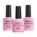 AIMEILI Soak Off U V LED Gel Nail Polish - Base Coat  Matte Top and No Wipe Top Coat Kit Set 10ML