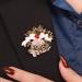 Enamel Christmas Bell Brooch with Crystal Gold Brooches Pin for Women Men Unisex Party Jewelry Corsage for Cloth