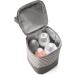 LCY Insulated Baby Bottle Cooler Bag - Grey & White Waves | Fits 4 Bottles | Hanging Strap Included - Buy Online on GoSupps.com