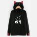 Cute Cat Ear Novelty Printed Hoodie for Women - Fashionable Pullover Sweatshirt - Buy Online on GoSupps.com