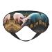 Pigs in Farm Print Unisex Sleeping Eye Mask Soft Comfortable Light-Blocking Eye Mask Black