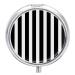Round Pill Box Black & White Stripe Print 3 Compartment Medicine Pill Case Print Pill Organizer Decorative Metal Portable Pill Box Pocket Pill Box Style