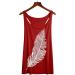 Aniywn Women's Sleeveless Feather Print Summer Tank Top Camisole - Small Red - Buy Online on GoSupps.com