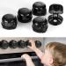Stove Knob Covers Child Safety - (Pack 5 +1) Upgraded Double-Key Locks Gas Stove Knob Covers Oven Stove Baby Proof Knobs for Gas Range Guard Kitchen Childproof/Kids Proofing Universal Clear Black