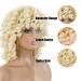 Buy PORSMEER Afro Blonde Wig - Big Curly Synthetic Wig for Women | Natural Kinky Curly Wigs with Bangs - Buy Online on GoSupps.com