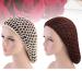 Minkissy 2 Pieces Sleeping Hair Nets - Crochet Long Hair Snood Turban for Women & Girls | Beige & Coffee - Buy Online on GoSupps.com
