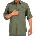 Linlon Men's Long Sleeve Safari Shirt | UPF 50+ UV Protection | Quick Dry & Cooling Technology | for Hiking, Fishing, Camping | X-Large, Army Green - Buy Online on GoSupps.com