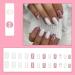 Justotry 24 Pcs Red Glitter Square False Nails - Medium Milky French Press-on Nails for Women | Easy Short Fake Nails with Nail Glue | Squoval Nails Art Kit - Buy Online on GoSupps.com