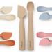 Infatot Baby Weaning Spoons Set - Perfectly Sized Weaning Cutlery - Silicone Baby Spoons 4 Months - Baby Feeding Spoons Baby Stuff Infant Self Feeding Spoons for Baby - Caramel