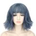 Topcosplay Women's Short Bob Wig - Curly Blue Synthetic Ponytail - Perfect for Halloween & Costume Parties - Buy Online on GoSupps.com