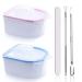 Nail Soaking Bowl Manicure Bowl, 2PCS Nail Soak Off Bowl Acrylic Soak Off Bowl Polish Remover Soak Bowls with Cuticle Peeler,Cuticle Pusher Cutter and Nail Files Manicure Tools 2pcs Pink Blue