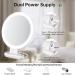 Portable 1X/10X Magnifying Makeup Mirror with Light | LED Travel Mirror with 3 Color Lighting | Dimmable Round Vanity Mirror - White - Buy Online on GoSupps.com