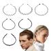 BOYIVI 6PCS Metal Headbands Spring Wave Hair Band Unisex Sports Fashion Hair Hoop Black Non Slip Simple Headwear Accessories for Women Men