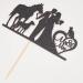 Mr & Mrs Cake Topper Bride and Groom with Cat Dog Horse Silhouette Wedding Party Decorations Black Glitter - Buy Online on GoSupps.com