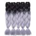 SEGO 5 Pieces Ombre Hair Braid Extensions - 24 Black & Silver Gray Crochet Braiding Hair for Stunning Hairstyles - Buy Online on GoSupps.com