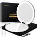 Compact Lighted Mirror  5-inch Travel Makeup Mirror- 1X/10X Magnifying  Medical Grade LED  USB Charging  Touch Screen & Brightness Dimmable (Black)