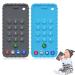 2 Pcs Remote Control Baby Teething Toys Cellphone Silicone Teething Toys for Babies 3-12 Months BPA Free Baby Teething Toys Chew Toys for Babies Toddlers Boys Girls(Gray+Blue) A Style