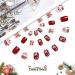 Vatocu Christmas False Nails - Short Red Press On Nails with Snowflakes, Elk, Snowman Design - 24pcs for Women and Girls - Buy Online on GoSupps.com