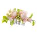 ifundom flower bridal comb bridal hair comb floral hair comb flower headpiece flower hair accessories womens accessories flowers for hair flower comb hair combs for women accessories Pink