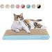 AMZNOVA Cat Scratcher, Scratching Pad, Durable Recyclable Cardboard with Catnip, Colors Series, 7 Colors & 2 Sizes Narrow Baby Blue