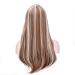 26 "ombre blonde wig long smooth hair natural heat -resistant synthetic full wig for women use daily party + free wig cap