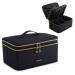 Large Makeup Case, LIGHT FLIGHT Travel Makeup Bag Cosmetic Case Organizer Portable Storage Bag with Adjustable Dividers for Cosmetics Makeup Brushes Toiletry Digital Accessories (Large, Black) Large Black-H