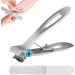 Bevel Head Nail Clippers - Heavy Duty Nail Clippers | Long Handle Nail Clippers with Metal Nail File | Ergonomic Nail Clippers with | Senior Toenail Clippers for Toenail Silver - Buy Online on GoSupps.com