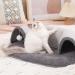 Jodimitty Cat Tunnel Bed Grey Plush Cat Tunnels for Indoor Cats Cat Play Mat with Hanging Ball Toy Pet Tunnel Gift for Cat Bunny (76x53x17cm) M (76x53x17cm) Grey - Buy Online on GoSupps.com