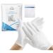 Home Solutions | 8 Pairs | 100% White Cotton Gloves for Eczema with Wash Bag, Moisturizing Gloves for Dry Hands, Cotton Gloves for Sleeping, Spa Gloves, Lotion Gloves Overnight for Women & Men