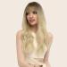 Shop Ombre Gold Blonde Long Curly Wig with Bangs | Fine Corrugated Synthetic Wigs for Women - Perfect for Parties & Cosplay - Buy Online on GoSupps.com