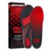 Flex Fit Sport Insoles - Medium Arch Support Inserts - Running Insoles for Sneackers - Shoe Inserts for Men and Women (Red L) L (Men 9.5-11 // Women 10.5-12) Red