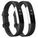Tobfit 2 Pack Sport Bands Compatible with Fitbit Alta Bands/Alta HR/Ace Soft TPU Replacement Wristbands for Women Men Black/Black Small