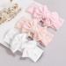 Sjbautyo Baby Girl Bowknot Elastic Hair Bands - 3 Pieces Soft Nylon Headgear for Toddlers (White Apricot Pink) - Perfect for Girls' Hairstyles - Buy Online on GoSupps.com