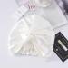 ZIMASILK 22 Momme 100% Mulberry Silk Sleep Cap for Women - Ivory Silk Hair Wrap for Sleeping - Elastic Stay On Head - Classic Pleated Silk Bonnet - One Size - Buy Online on GoSupps.com