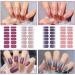 112 Pieces Thin Semi-Cured Gel Nail Polish Strips | Solid Full Nail Sticker Set with Nail File | Self-Adhesive Frosted Nails Art Decals for Women and Girls | DIY Craft Decoration Tips - Glitter (8 Sheets) - Buy Online on GoSupps.com