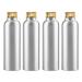 Zeoabsy 4 pieces 120 ml of empty round silver aluminum bottle with aluminum screw lid gold 120ml screw bottles made of aluminum for filling for cosmetics essences oil bathroom hotel travel 120ml gold