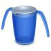 Ornamin 2-henkel mug 220 ml blue with drinking lid |Grip the ergonomic beak cup safely with two handles and hold on tremors |Drinking aid care mug tremor cup batch cup